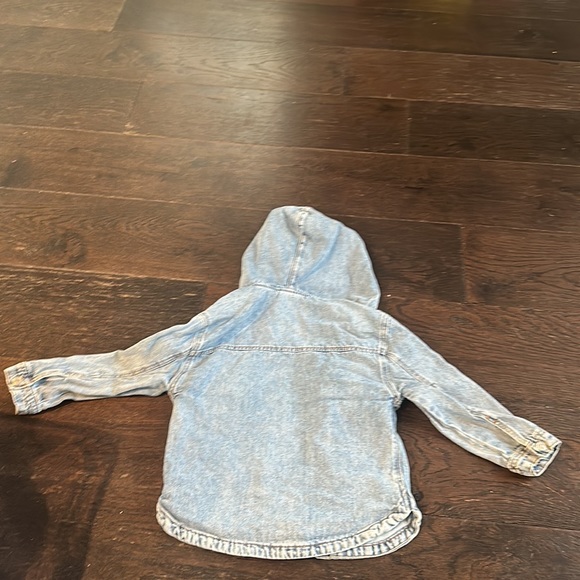 Hooded Zara kids jean shirt snap buttons size 3-4 - Picture 6 of 6